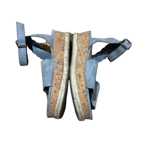 Marc Fisher Espadrille Blue Wedge Sandals Women’s Size 10 Shoes - Picture 8 of 10